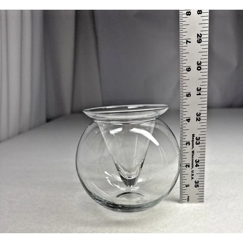 Clear Glass Martini Chiller Shrimp Cocktail Serving Glass Double Wall Vintage